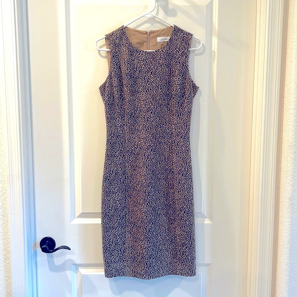 Calvin Klein small leopard print knit sleeveless dress